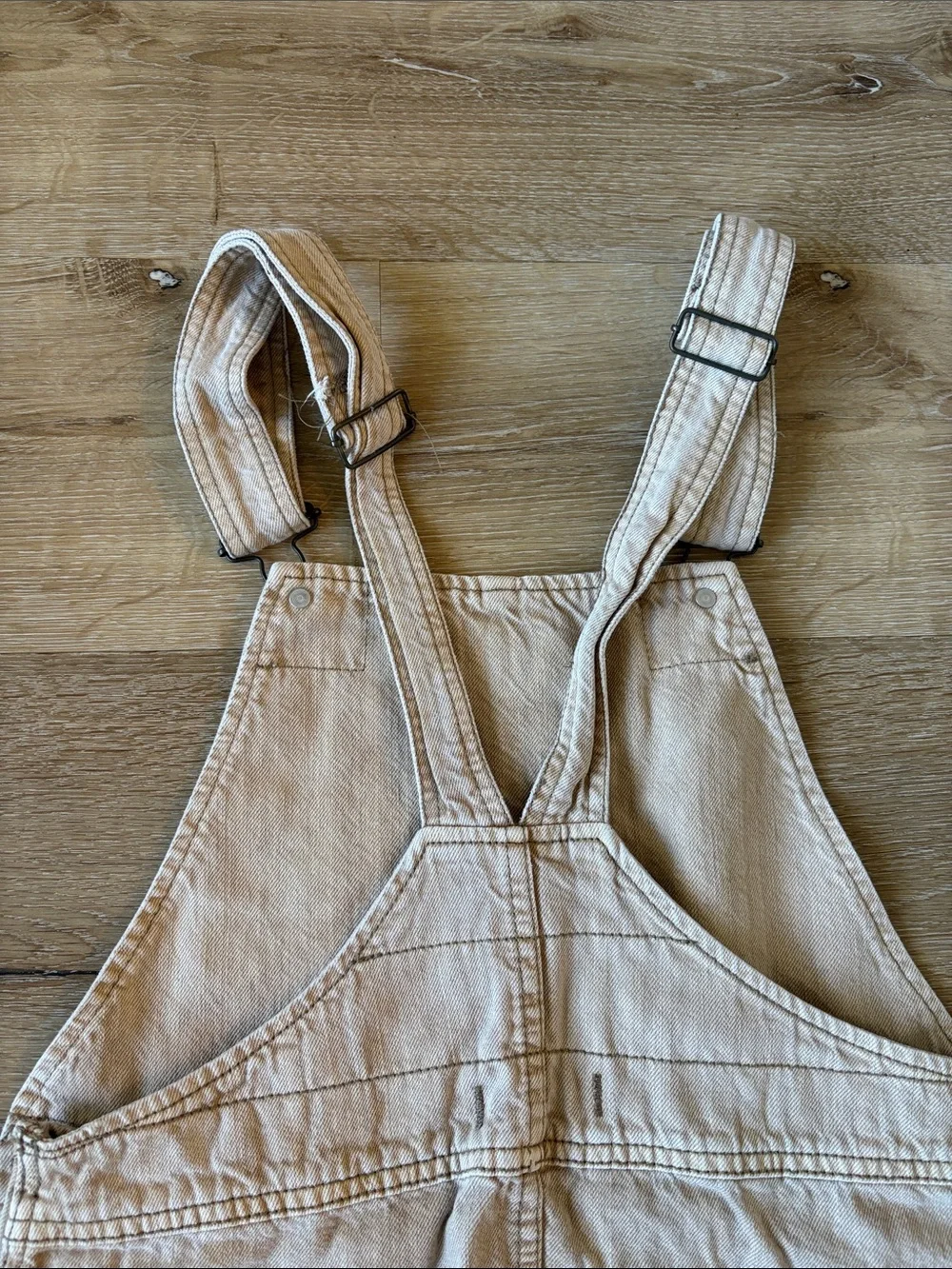 Free People Tan Denim Overall Dress